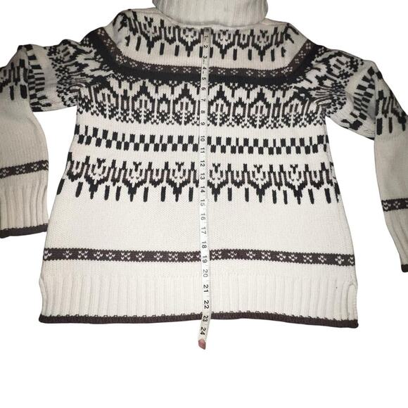 Madewell Iceblock Fair Isle Sweater Merino Wool Cream Brown LG - Picture 12 of 14